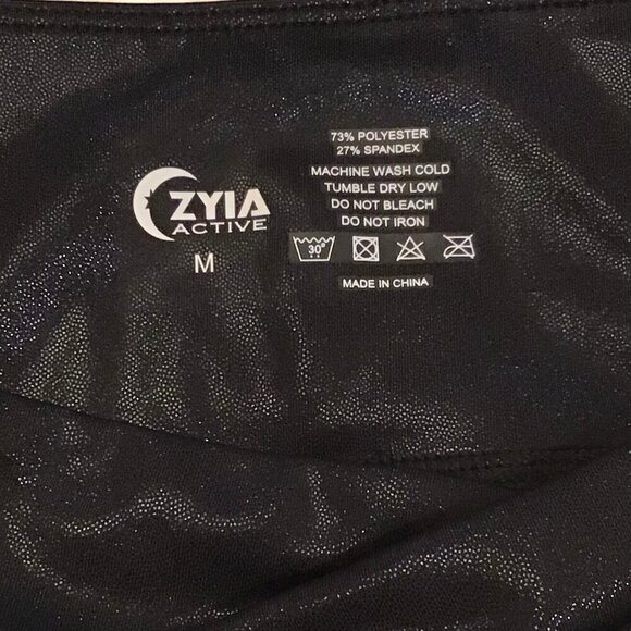Zyia Active Med Black Metallic Light N Tight Hustle Bike Active Women’s Shorts - Picture 6 of 7